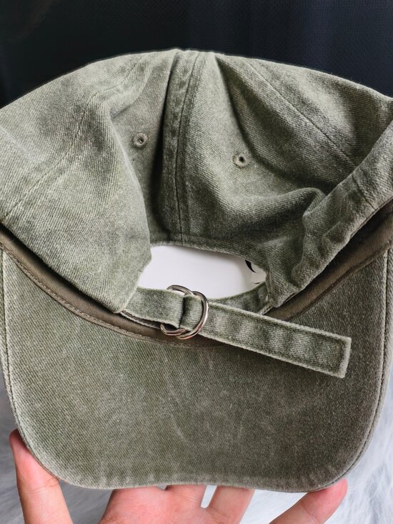 Acne Studios - Washed Green - Baseball Cap - Yellow embroidered logo